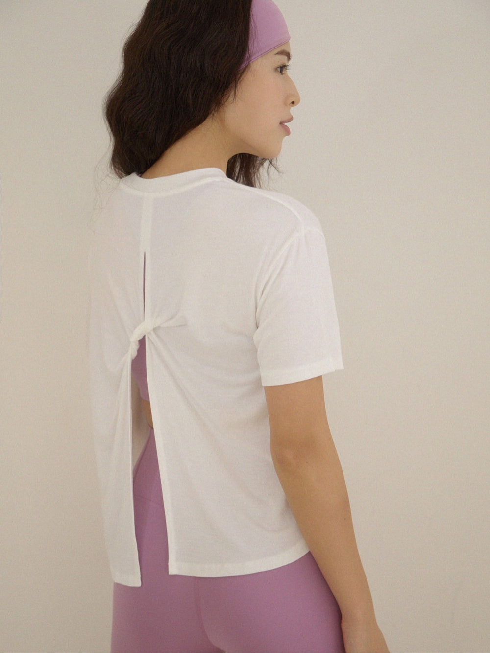 Softive Back Twist Short Sleeve Top