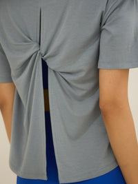 Softive Back Twist Short Sleeve Top